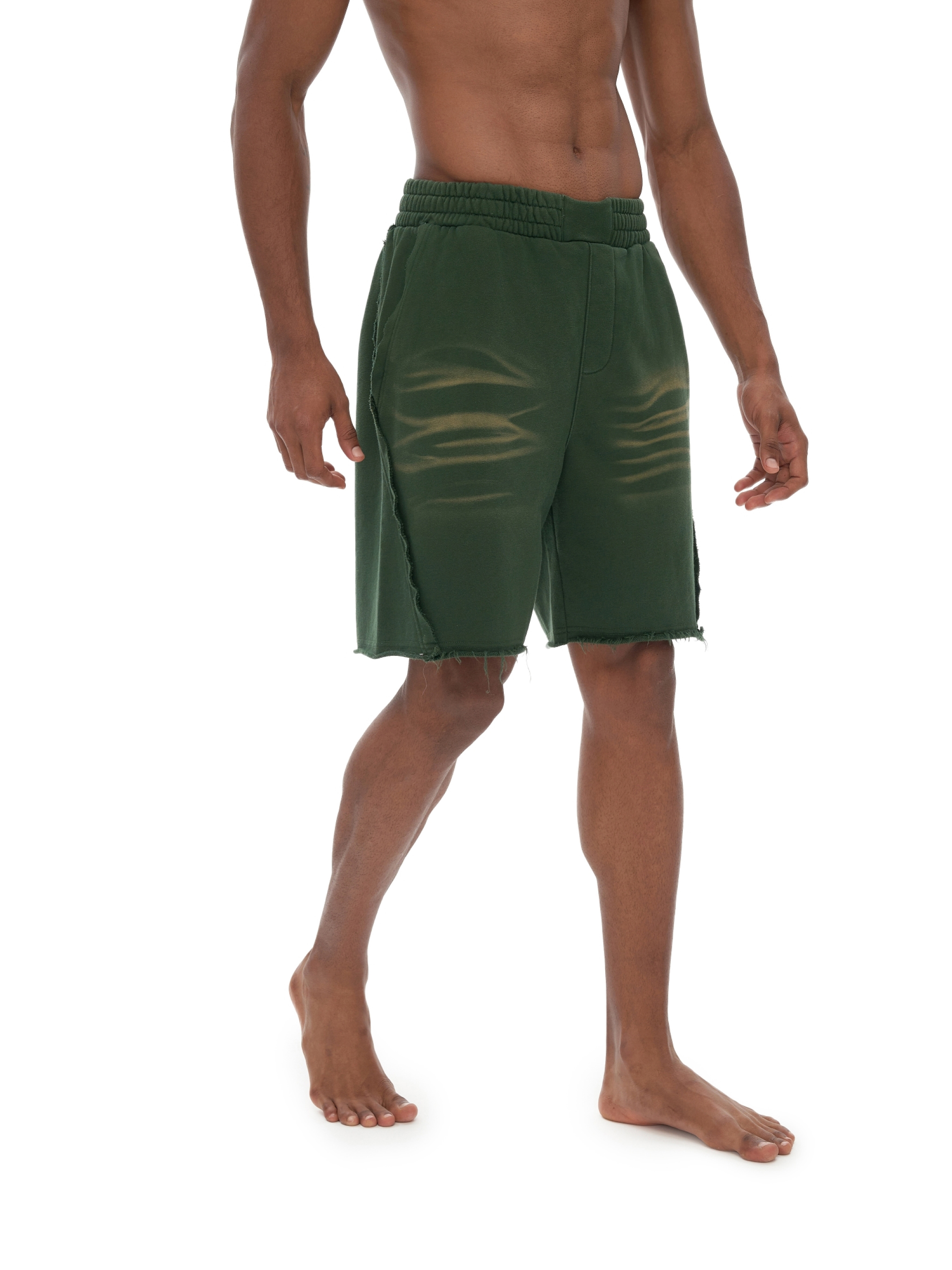 Heavyweight Vintage Washed Tiger Stripes Short Pants - 360